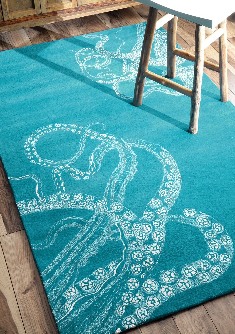 Nuloom Rugs - Hand Tufted Octopus Tail - Blue Waters