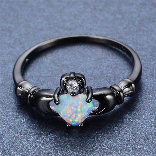 Fire Opal Heart Ring 0